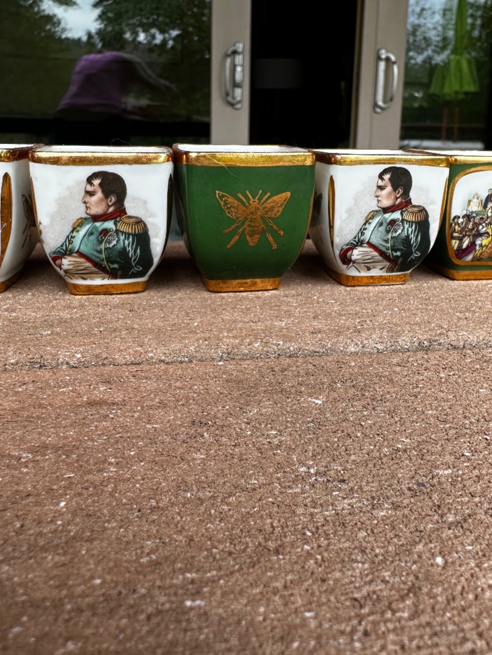 5 Antique Ligomes France liquor cups